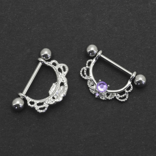 Украшение для пирсинга соска. Кристалл Violet. SNP05586