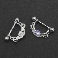 Украшение для пирсинга соска. Кристалл Violet. SNP05586