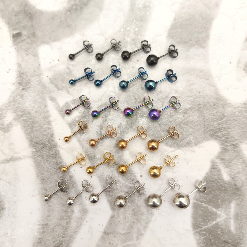 Серьги-гвоздики. Пара. Шарик. SES-422-2