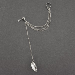 Кафф-серьга Лист, серебро. EC31354