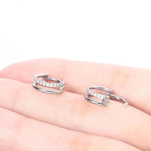 Кольцо сегментное 1,2 мм кликер двойное. Титан, кристаллы. HSEGTA019