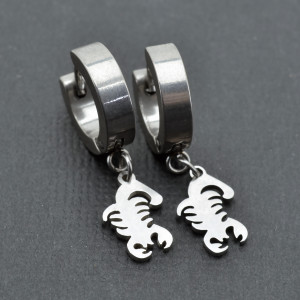 Серьги-кликеры с подвеской Скорпион. Пара. SK5805-2