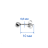 Серьги-гвоздики. Пара. Шарик, золотое титановое покрытие. SES-422-GD-2