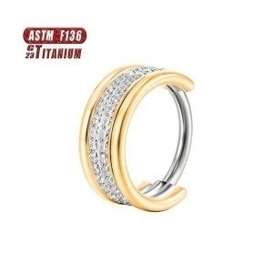 Кольцо сегментное 1,2 мм кликер четверное. Титан, кристаллы. HSEGTA031