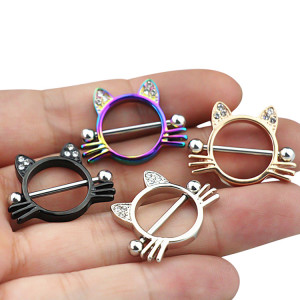 Украшение для пирсинга соска. Котик. SNP8290