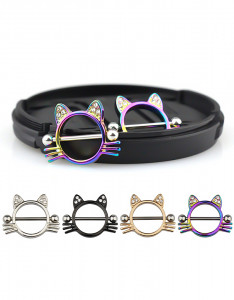 Украшение для пирсинга соска. Котик. SNP8290