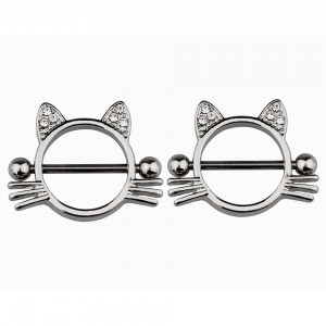 Украшение для пирсинга соска. Котик. SNP8290