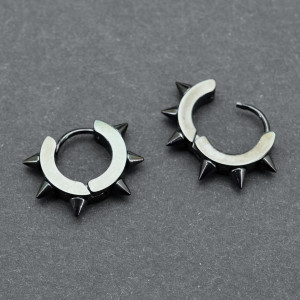 Серьга-кликер, 6 шипов, титановое покрытие. SK1112