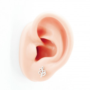 Серьга-гвоздик. Листья. SE1293