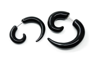 Имитация растяжки. Спираль, чёрная EAR536
