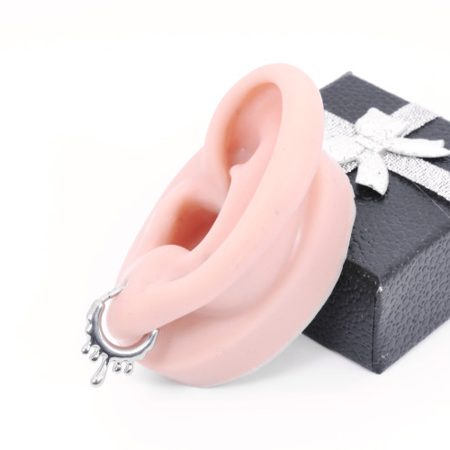 Кольцо сегментное 1,2 мм кликер для пирсинга септума. Капли. HSEG0637