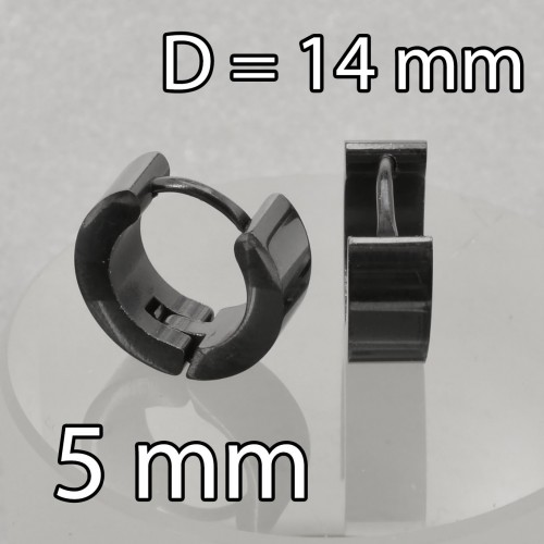Серьга-кликер, чёрное титановое покрытие. SK1011