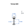 Лабрета 1,2 мм для пирсинга уха и губы. Титан. LBBT16 Лабрета 1,2 мм для пирсинга уха и губы. Титан. LBBT16