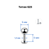 Лабрета 1,2 мм для пирсинга уха и губы. Титан. LBBT16 Лабрета 1,2 мм для пирсинга уха и губы. Титан. LBBT16