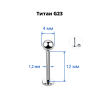Лабрета 1,2 мм для пирсинга уха и губы. Титан. LBBT16 Лабрета 1,2 мм для пирсинга уха и губы. Титан. LBBT16