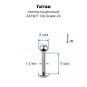 Лабрета 1,2 мм для пирсинга уха и губы. Титан. LBBT16 Лабрета 1,2 мм для пирсинга уха и губы. Титан. LBBT16