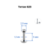 Лабрета 1,2 мм для пирсинга уха и губы. Титан. LBBT16 Лабрета 1,2 мм для пирсинга уха и губы. Титан. LBBT16