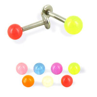 Лабрета 1,2 мм. Акриловый шарик 3 мм, светится в темноте. LBBD001