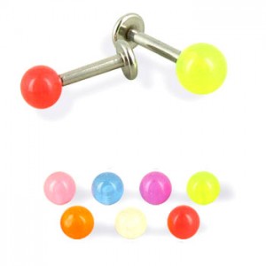 Лабрета 1,2 мм. Акриловый шарик 3 мм, светится в темноте. LBBD001