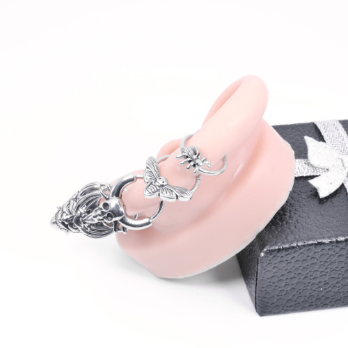 Кольцо сегментное 1,2 мм кликер для пирсинга септума. Мотылек. HSEG0644