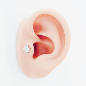 Штанга 1,2 мм. Цветок с опалами и цирконами. BBSO0443