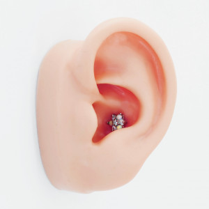 Штанга 1,2 мм. Цветок с опалами и цирконами. BBSO0443