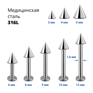 Лабрета 1,6 мм. Конус. LBCN14