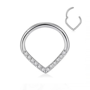 Кольцо-капля сегментное 1,2 мм кликер с кристаллами. HSEG13