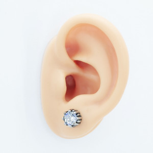 Серьга 1,2 мм с цирконом. C1872