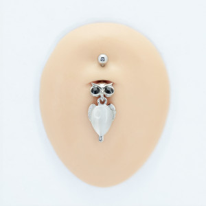 Украшение для пирсинга пупка. Сова. MCD7971