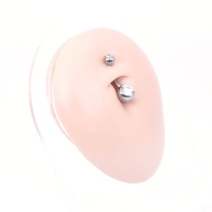 Интернал украшение для пирсинга пупка. Титан, шарик с кристаллом. IBNT1J14
