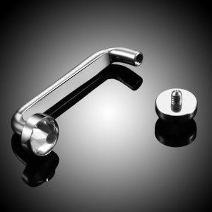 П-штанга 1,6 мм для плоскостного пирсинга с кристаллами. Титан. IBSF14TС