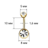 Украшение для пирсинга пупка. Титан, золотое анодирование. BNTAGJM