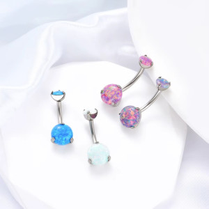 Интернал украшение для пирсинга пупка. Титан. Опалы. IBNTOP004