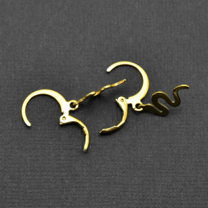 Серьга, золотое покрытие. Змея. SK2298