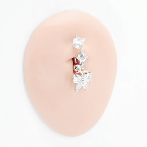 Украшение для пирсинга пупка, золотое покрытие. Бабочка. MCDZ4557