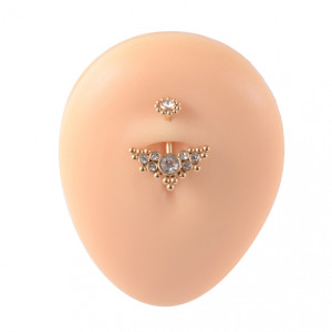 Интернал украшение для пирсинга пупка, золотое титановое покрытие. IBNJA004