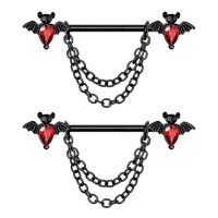 Украшения для пирсинга сосков. Летучие мыши. Пара. SNP8620-2